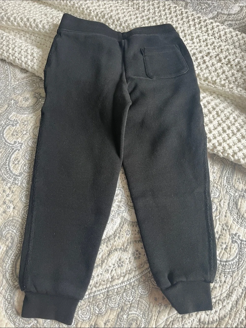 Ralph Lauren Black Jogger Sweatpants with White Polo Logo